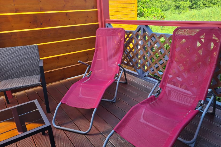 sunchairs of the cotton residence's terrace